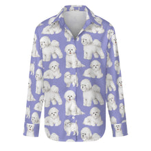 Load image into Gallery viewer, Watercolor Elegance Bichon Frise Women&#39;s Shirt-Apparel-Apparel, Bichon Frise, Dog Mom Gifts, Shirt-S-Lavender Purple-35