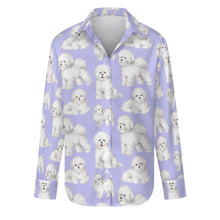 Load image into Gallery viewer, Watercolor Elegance Bichon Frise Women&#39;s Shirt-Apparel-Apparel, Bichon Frise, Dog Mom Gifts, Shirt-S-Light Purple-29