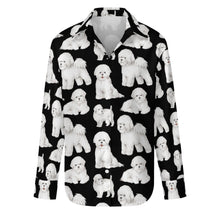 Load image into Gallery viewer, Watercolor Elegance Bichon Frise Women&#39;s Shirt-Apparel-Apparel, Bichon Frise, Dog Mom Gifts, Shirt-S-Midnight Black-11