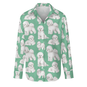 Watercolor Elegance Bichon Frise Women's Shirt-Apparel-Apparel, Bichon Frise, Dog Mom Gifts, Shirt-S-Mint Green-32