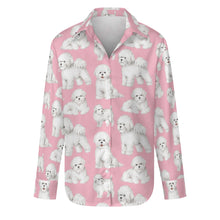 Load image into Gallery viewer, Watercolor Elegance Bichon Frise Women&#39;s Shirt-Apparel-Apparel, Bichon Frise, Dog Mom Gifts, Shirt-S-Soft Pink-20