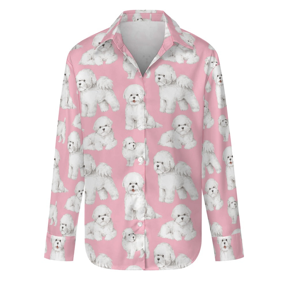 Watercolor Elegance Bichon Frise Women's Shirt-Apparel-Apparel, Bichon Frise, Dog Mom Gifts, Shirt-S-Soft Pink-20