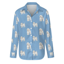 Load image into Gallery viewer, Watercolor Elegance Bichon Frise Women&#39;s Shirt-Apparel-Apparel, Bichon Frise, Dog Mom Gifts, Shirt-Sky Blue-S-23