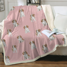 Load image into Gallery viewer, Watercolor Elegance Blenheim King Charles Spaniels Blanket - 8 Colors-Blanket-Bedding, Blankets, Cavalier King Charles Spaniel, Home Decor-13