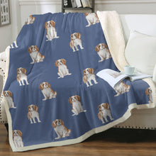 Load image into Gallery viewer, Watercolor Elegance Blenheim King Charles Spaniels Blanket - 8 Colors-Blanket-Bedding, Blankets, Cavalier King Charles Spaniel, Home Decor-9