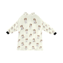 Load image into Gallery viewer, Watercolor Elegance Blenheim King Charles Spaniels Blanket Hoodie-Blanket-Apparel, Blanket Hoodie, Blankets, Cavalier King Charles Spaniel, Dog Mom Gifts-Ivory Cream-ONE SIZE-11
