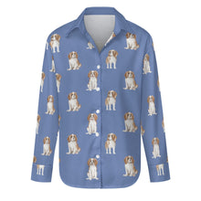 Load image into Gallery viewer, Watercolor Elegance Blenheim King Charles Spaniels Women's Shirt-Apparel-Apparel, Cavalier King Charles Spaniel, Dog Mom Gifts, Shirt-S-CornflowerBlue-20