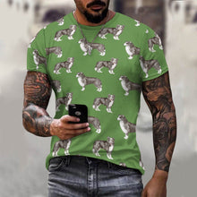 Load image into Gallery viewer, Watercolor Elegance Border Collie Men&#39;s Cotton T-Shirt-Apparel-Apparel, Dog Dad Gifts, Rough Collie, Shirt, T Shirt-17