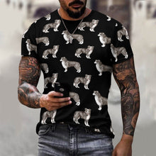 Load image into Gallery viewer, Watercolor Elegance Border Collie Men&#39;s Cotton T-Shirt-Apparel-Apparel, Dog Dad Gifts, Rough Collie, Shirt, T Shirt-3