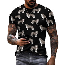 Load image into Gallery viewer, Watercolor Elegance Border Collie Men&#39;s Cotton T-Shirt-Apparel-Apparel, Dog Dad Gifts, Rough Collie, Shirt, T Shirt-5