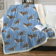 Load image into Gallery viewer, Watercolor Elegance Border Collies Fleece Blanket - 8 Colors-Blanket-Bedding, Blankets, Border Collie, Home Decor-3