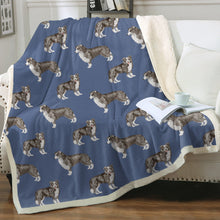 Load image into Gallery viewer, Watercolor Elegance Border Collies Fleece Blanket - 8 Colors-Blanket-Bedding, Blankets, Border Collie, Home Decor-Cornflower Blue-Single-18