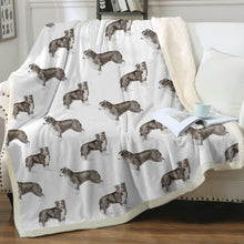 Load image into Gallery viewer, Watercolor Elegance Border Collies Fleece Blanket - 8 Colors-Blanket-Bedding, Blankets, Border Collie, Home Decor-Crisp White-Single-19