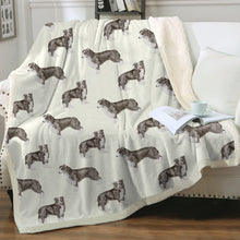 Load image into Gallery viewer, Watercolor Elegance Border Collies Fleece Blanket - 8 Colors-Blanket-Bedding, Blankets, Border Collie, Home Decor-Ivory Cream-Single-20