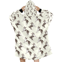 Load image into Gallery viewer, Watercolor Elegance Boston Terriers Blanket Hoodie-Blanket-Apparel, Blanket Hoodie, Blankets, Boston Terrier, Dog Mom Gifts-2