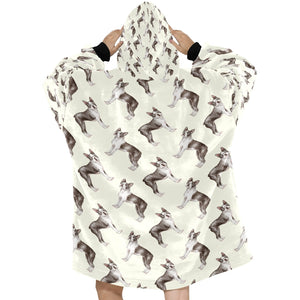 Watercolor Elegance Boston Terriers Blanket Hoodie-Blanket-Apparel, Blanket Hoodie, Blankets, Boston Terrier, Dog Mom Gifts-2