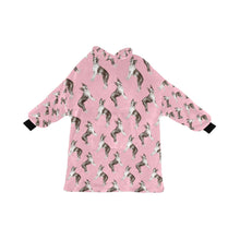 Load image into Gallery viewer, Watercolor Elegance Boston Terriers Blanket Hoodie-Blanket-Apparel, Blanket Hoodie, Blankets, Boston Terrier, Dog Mom Gifts-Pink-ONE SIZE-6