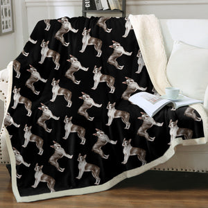 Watercolor Elegance Boston Terriers Fleece Blanket - 8 Colors-Blanket-Bedding, Blankets, Boston Terrier, Home Decor-8