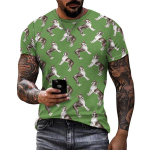 Watercolor Elegance Boston Terriers Men's Cotton T-Shirt-Apparel-Apparel, Boston Terrier, Dog Dad Gifts, Shirt, T Shirt-16