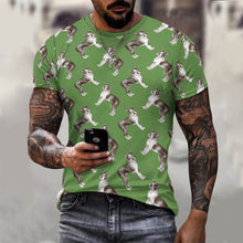 Load image into Gallery viewer, Watercolor Elegance Boston Terriers Men&#39;s Cotton T-Shirt-Apparel-Apparel, Boston Terrier, Dog Dad Gifts, Shirt, T Shirt-18