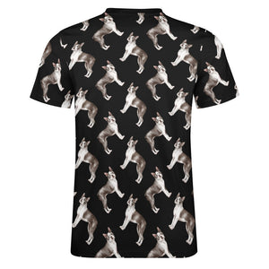 Watercolor Elegance Boston Terriers Men's Cotton T-Shirt-Apparel-Apparel, Boston Terrier, Dog Dad Gifts, Shirt, T Shirt-6