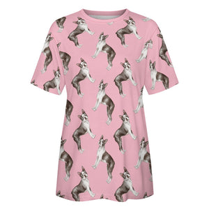 Watercolor Elegance Boston Terriers Women's Cotton T-Shirt-Apparel-Apparel, Boston Terrier, Dog Mom Gifts, Shirt-6