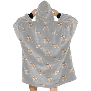 Watercolor Elegance Boxer Dogs Blanket Hoodie-28