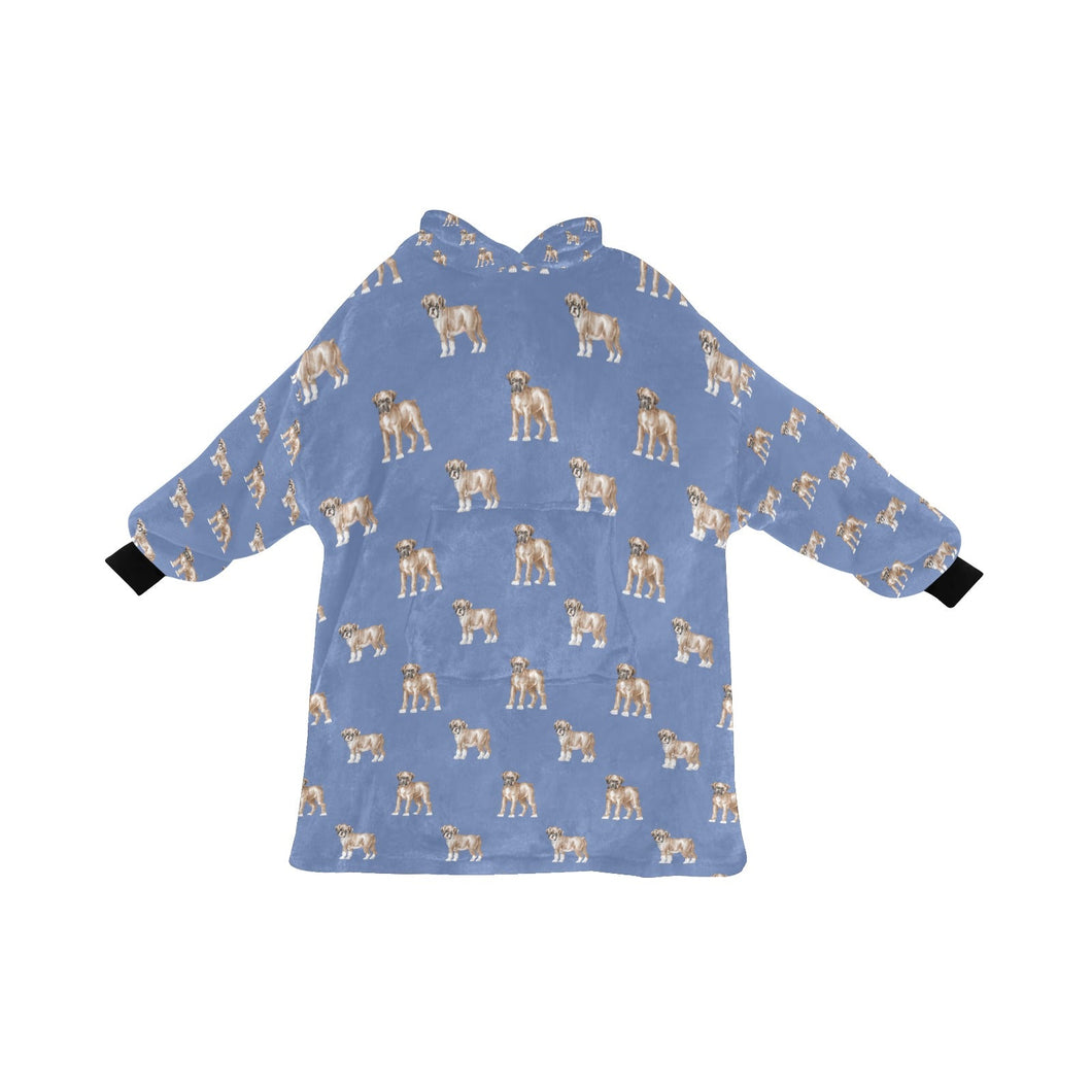 Watercolor Elegance Boxer Dogs Blanket Hoodie-CornflowerBlue-ONE SIZE-13