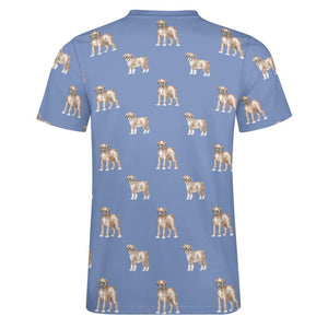 Watercolor Elegance Boxer Dogs Men's Cotton T-Shirt-10