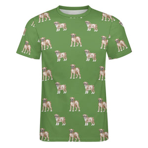 Watercolor Elegance Boxer Dogs Men's Cotton T-Shirt-17