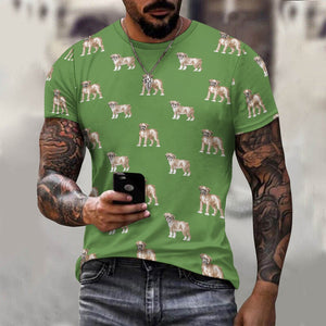 Watercolor Elegance Boxer Dogs Men's Cotton T-Shirt-20