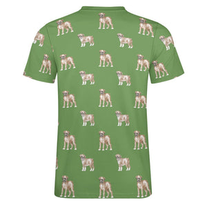 Watercolor Elegance Boxer Dogs Men's Cotton T-Shirt-21