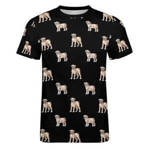 Watercolor Elegance Boxer Dogs Men's Cotton T-Shirt-4