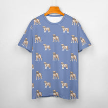 Load image into Gallery viewer, Watercolor Elegance Boxer Dogs Men&#39;s Cotton T-Shirt-S-CornflowerBlue-13