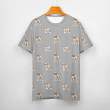 Load image into Gallery viewer, Watercolor Elegance Boxer Dogs Men&#39;s Cotton T-Shirt-S-DarkGray-19