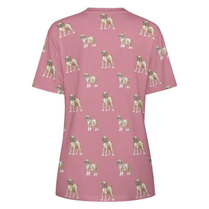 Watercolor Elegance Boxer Dogs Women's Cotton T-Shirt-10