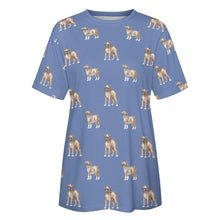 Load image into Gallery viewer, Watercolor Elegance Boxer Dogs Women&#39;s Cotton T-Shirt-17