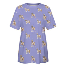 Load image into Gallery viewer, Watercolor Elegance Boxer Dogs Women&#39;s Cotton T-Shirt-25