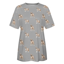 Load image into Gallery viewer, Watercolor Elegance Boxer Dogs Women&#39;s Cotton T-Shirt-33