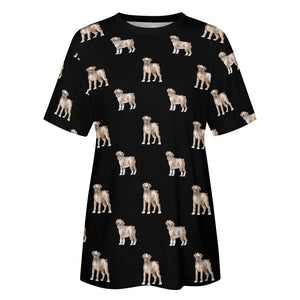 Watercolor Elegance Boxer Dogs Women's Cotton T-Shirt-35