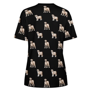 Watercolor Elegance Boxer Dogs Women's Cotton T-Shirt-37