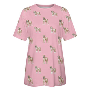 Watercolor Elegance Boxer Dogs Women's Cotton T-Shirt-6