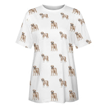 Load image into Gallery viewer, Watercolor Elegance Boxer Dogs Women&#39;s Cotton T-Shirt-7