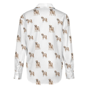 Watercolor Elegance Boxer Dogs Women's Shirt-2