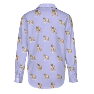 Watercolor Elegance Boxer Dogs Women's Shirt-32