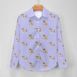 Watercolor Elegance Boxer Dogs Women's Shirt-34