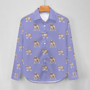 Watercolor Elegance Boxer Dogs Women's Shirt-38