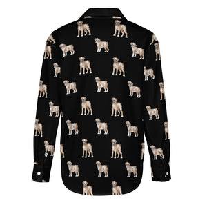 Watercolor Elegance Boxer Dogs Women's Shirt-43