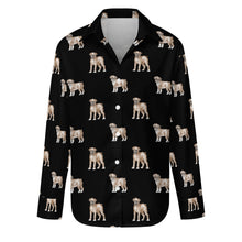 Load image into Gallery viewer, Watercolor Elegance Boxer Dogs Women&#39;s Shirt-S-Black-44