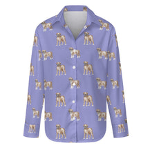 Load image into Gallery viewer, Watercolor Elegance Boxer Dogs Women&#39;s Shirt-S-CornflowerBlue_1-35